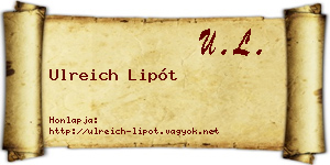 Ulreich Lipót névjegykártya